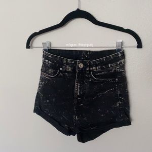 H&M Divided Black High Waisted Denim Shorts US 4